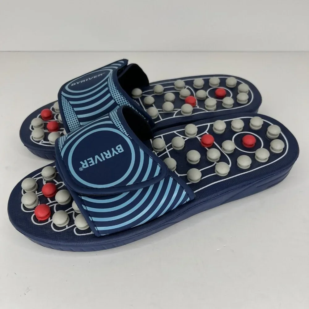 Byriver Reflexology Plantar Fasciitis Sandals Shoes Foot Massager Lrg W 10-12